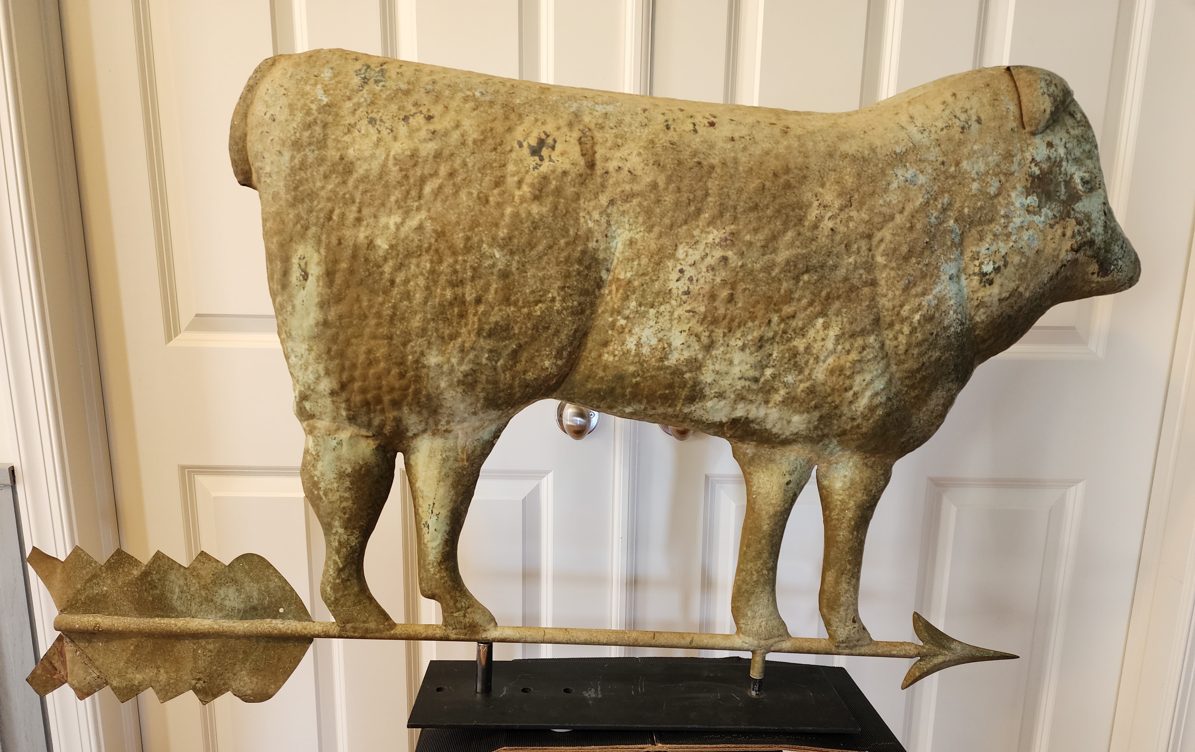 LARGE COPPER SHEEP  MOUNTED ON  ARROW